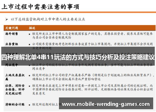 四种理解北单4串11玩法的方式与技巧分析及投注策略建议